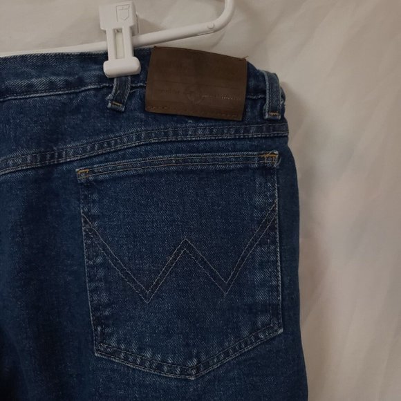 Wrangler Rugged Wear Mens 40x30 Green Fleece Flannel Lined Heavyweight Jeans - Picture 7 of 9